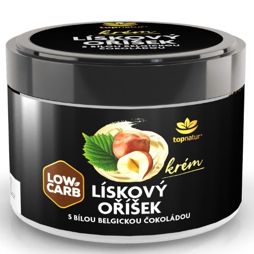 LOW CARB Lieskovo orieškový krém s BIELOU belgickou čokoládou 300g